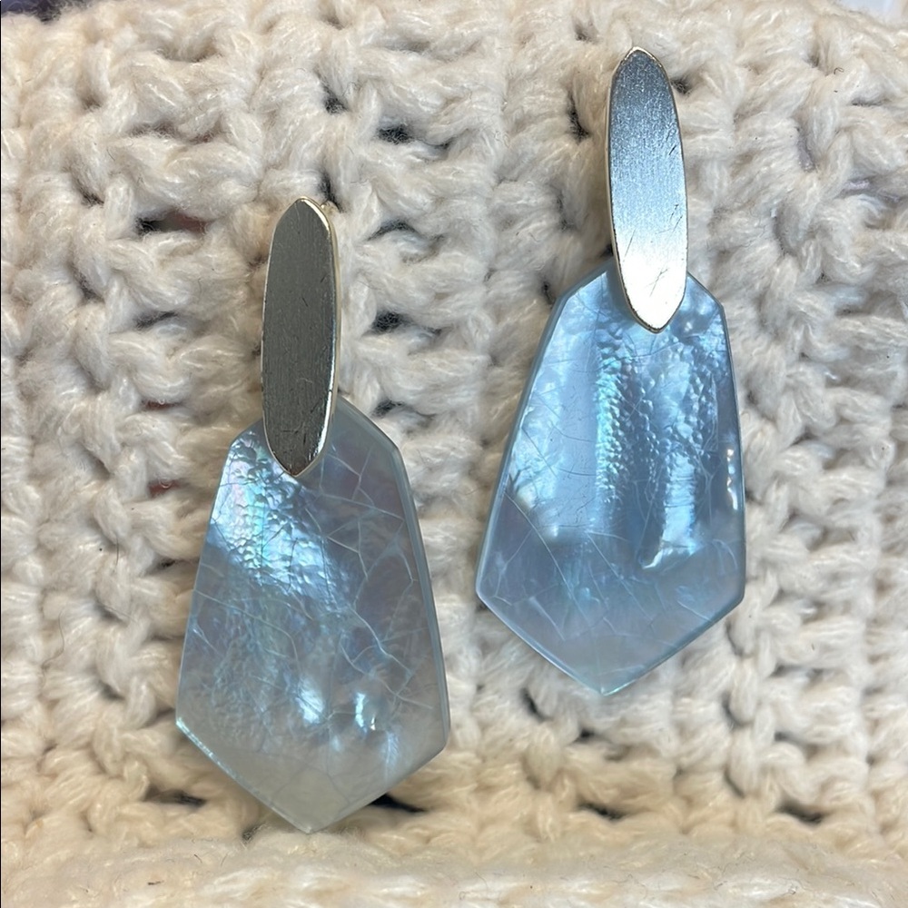 Kendra Scott Silver and Iridescent Earrings